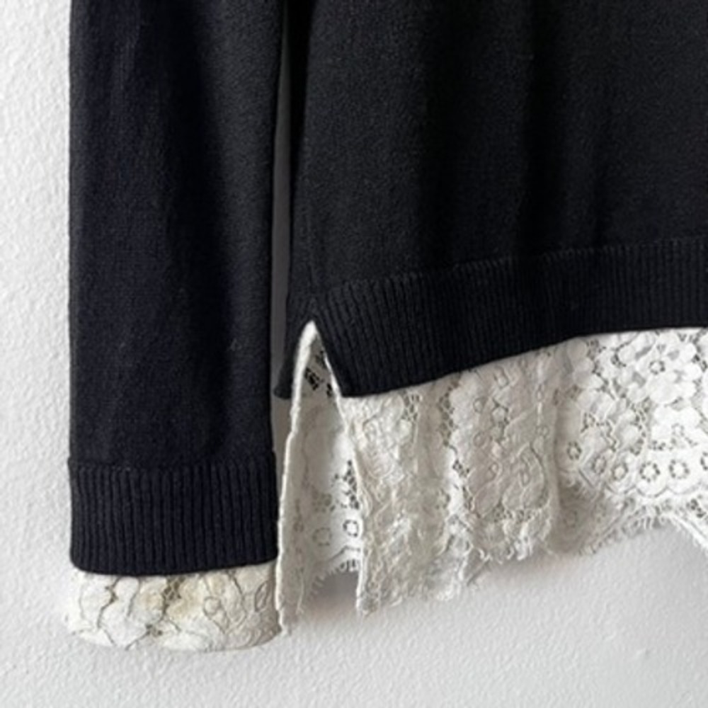 C by Bloomingdale's‎ Cashmere 100% Cashmere Layered Look Sweater Black size XS - Picture 6 of 13